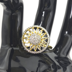 Exquisite Golden Cubic Zirconia Ring