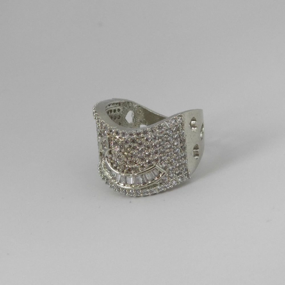 Elegant Silver Clear Cubic Zirconia Ring