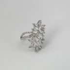 Radiant Clear Cubic Zirconia Silver Ring