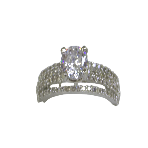 Elegant Silver Cubic Zirconia Statement Ring