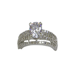 Elegant Silver Cubic Zirconia Statement Ring