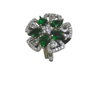Elegant Green Cubic Zirconia Silver Ring