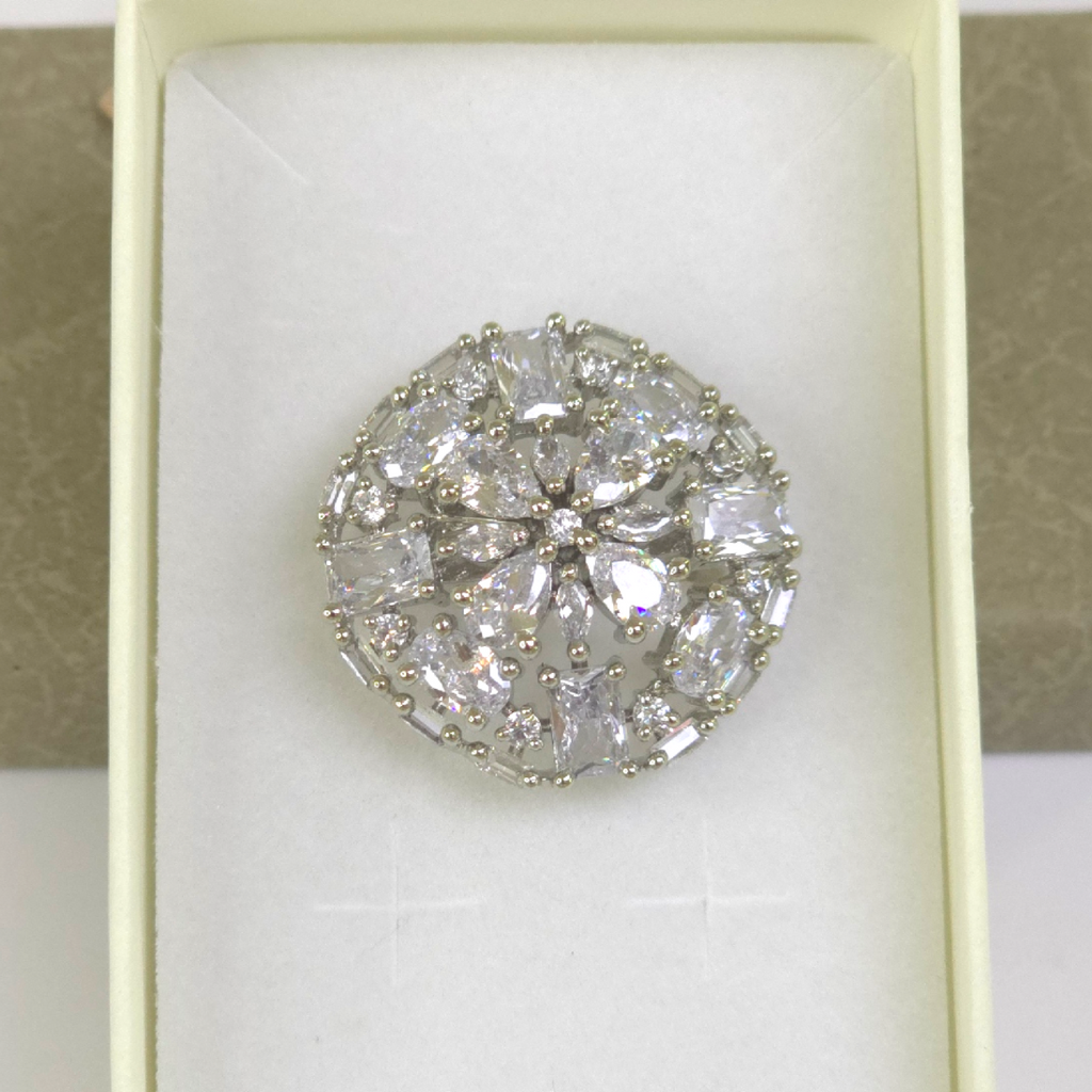 Classic Clear Cubic Zirconia Silver Ring