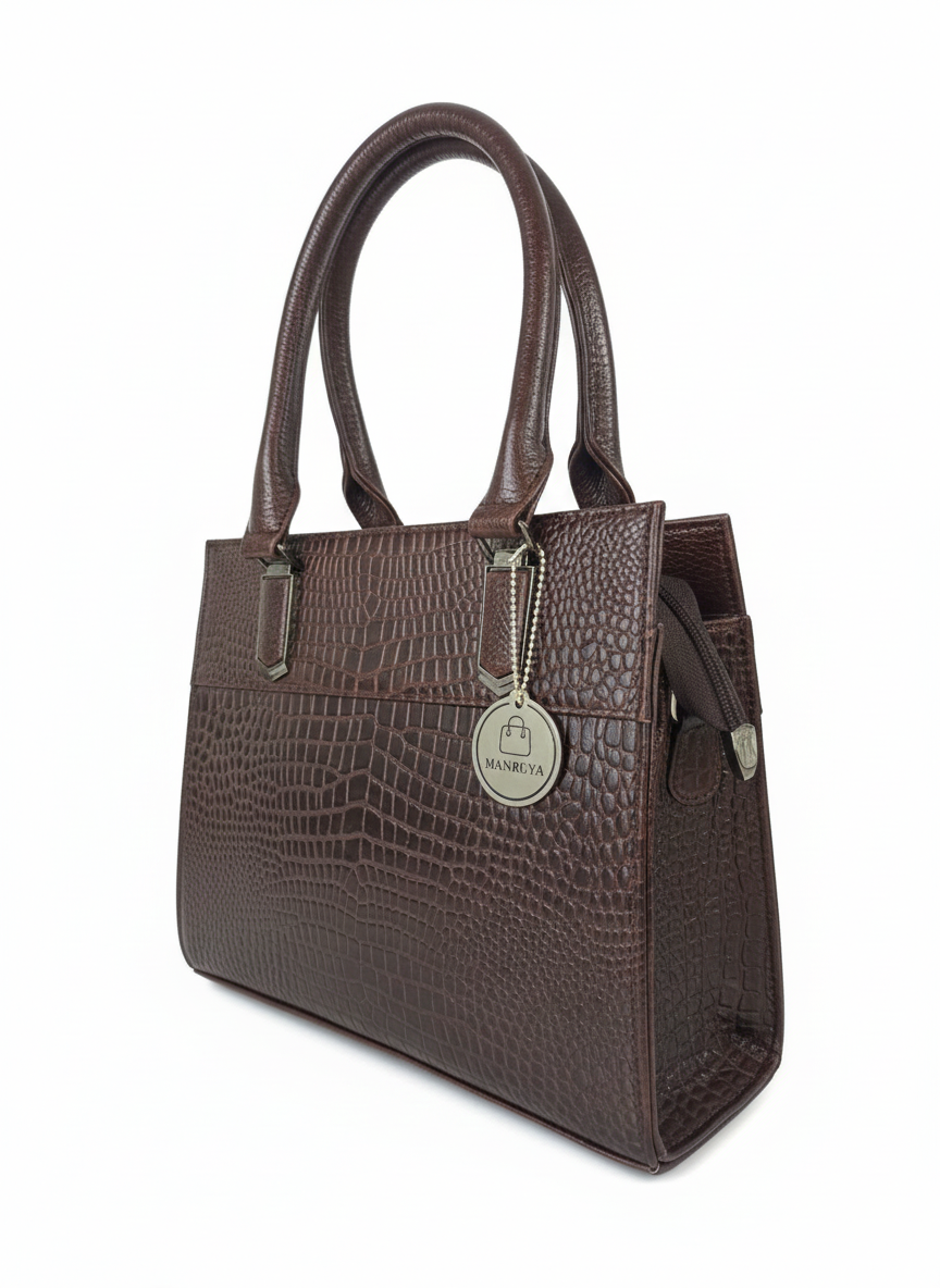 Cherry Plain Croc-Embossed Tote Bag