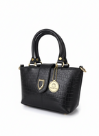 Black Flap Small Croc Handbag – Luxury Mini Tote