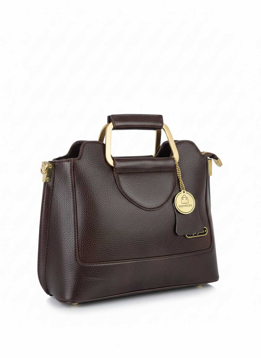 Brown Metal Handle Tote