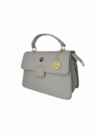 Grey Square Lock Sling Bag