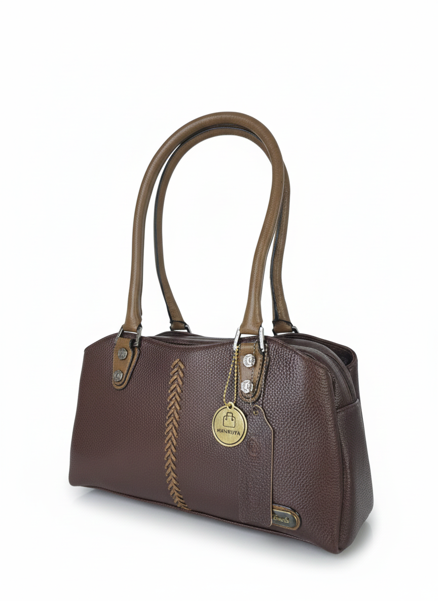 Brown Bunny Handle Handbag – 3 Chain Detail
