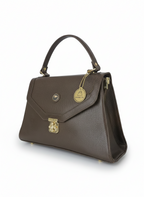 Brown Fancy Lock Handbag