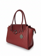 Maroon Full Croc Flap Handbag