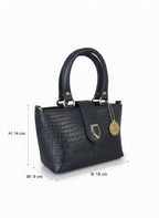Blue Flap Small Croc Handbag – Elegant Mini Tote for Women
