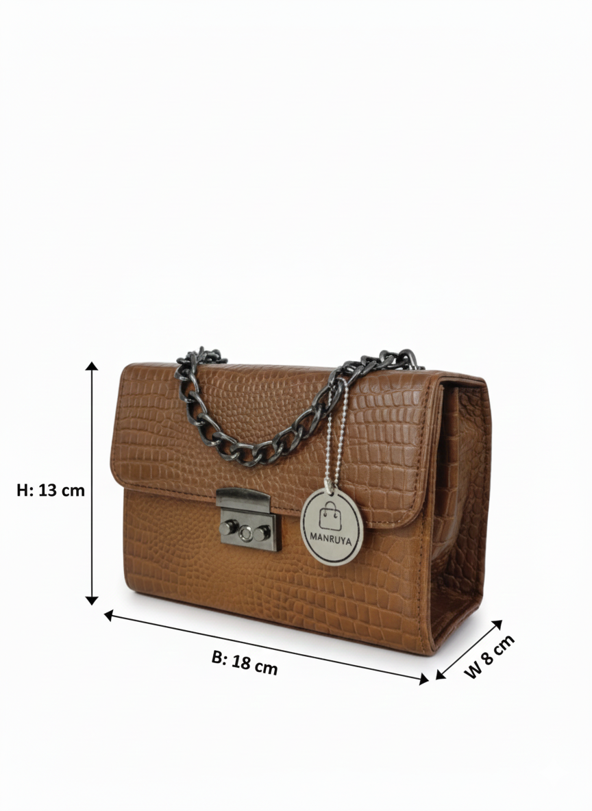 Brown Box Full Chain Handle Crossbody
