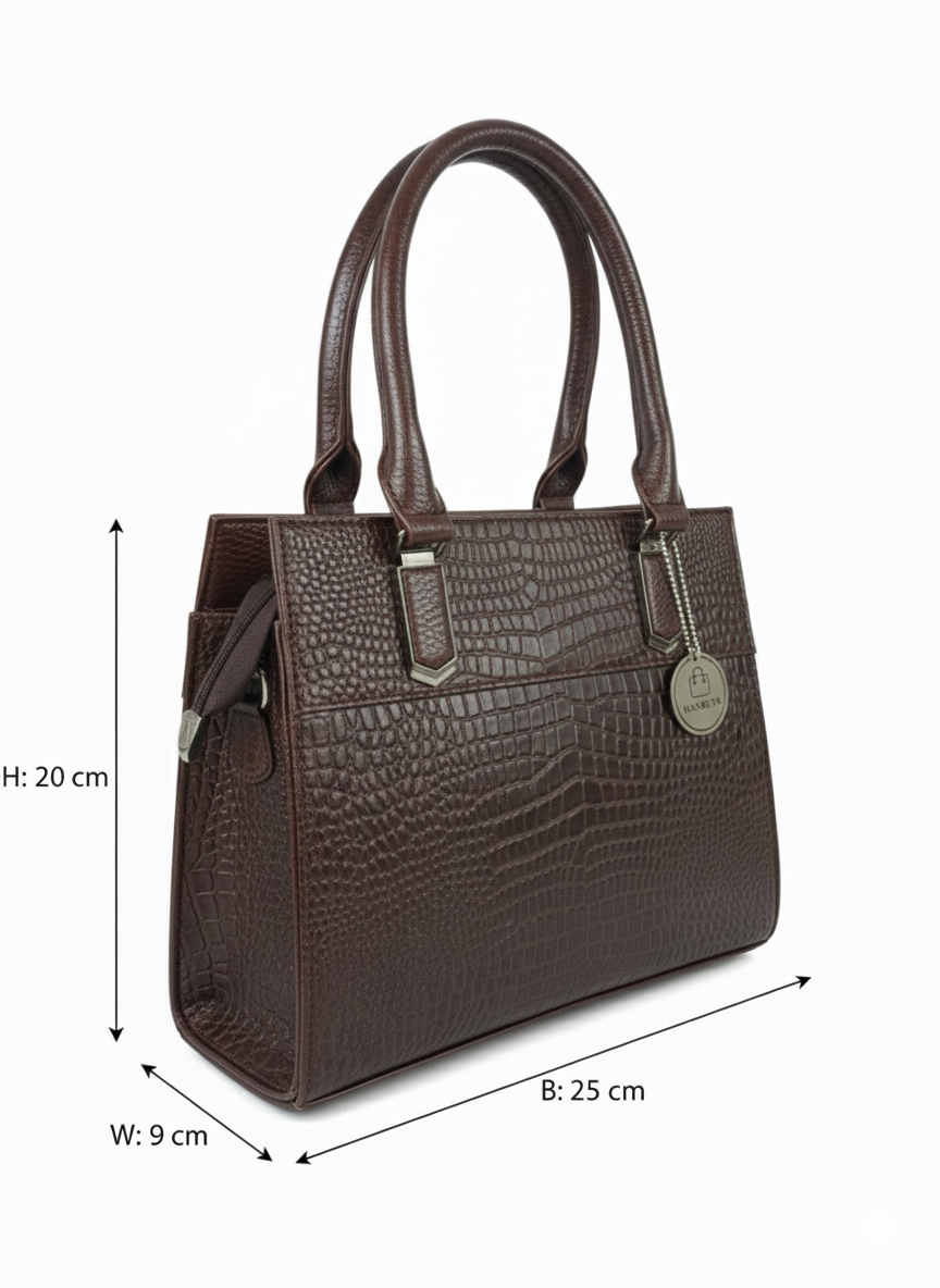 Cherry Plain Croc-Embossed Tote Bag