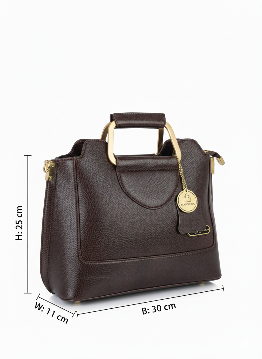 Brown Metal Handle Tote