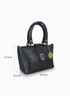 Black Flap Small Croc Handbag – Luxury Mini Tote
