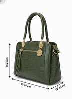 Green Cris-Cross Handle Handbag