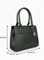 Dark Green Plain Handbag