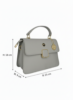 Grey Square Lock Sling Bag