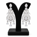 Silver-Tone Crystal Chandelier Drop Earrings | أقراط ثريا متدلية بالكريستال بلون فضي