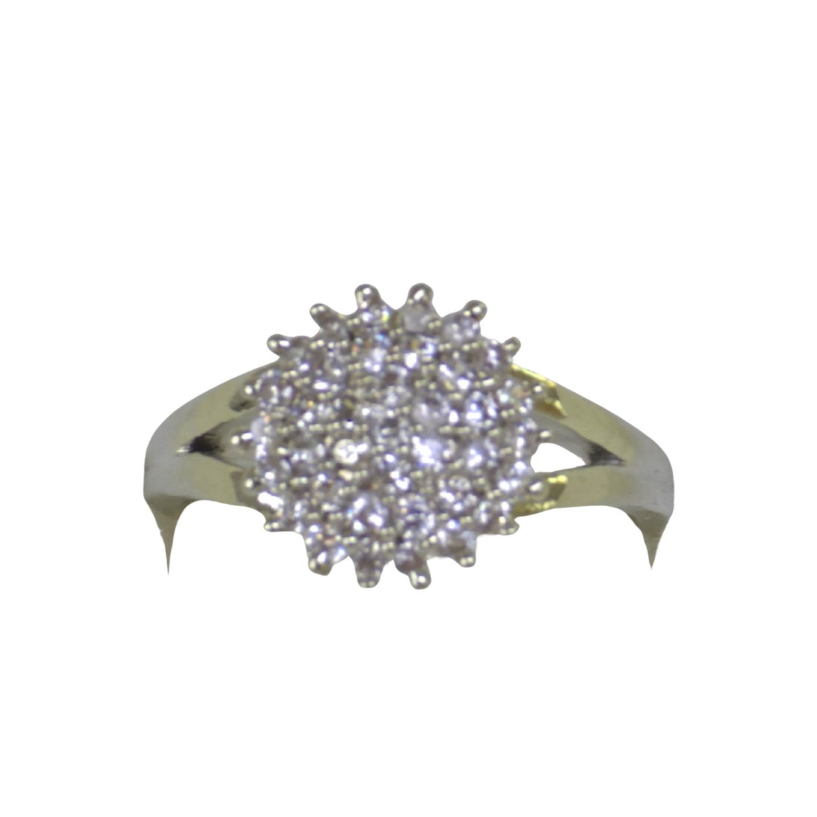 Silver Floral Cluster Cubic Zirconia Ring