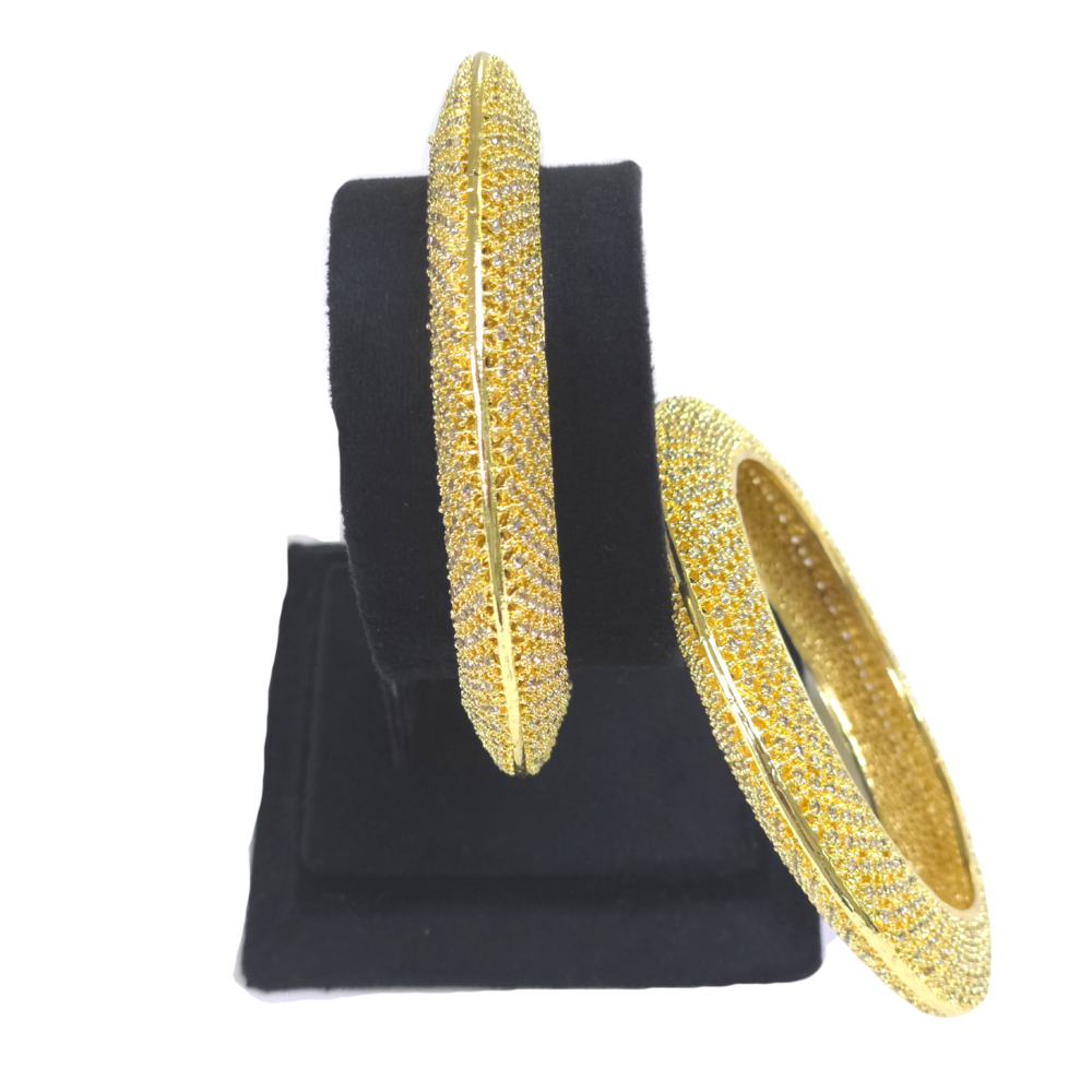 Exquisite Golden Cubic Zirconia Bangle