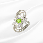Exquisite Green Cubic Zirconia Silver Ring