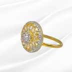 Exquisite Golden Cubic Zirconia Ring