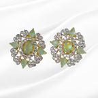 Elegant Green Cubic Zirconia Earrings – Festiv Collection