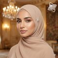 Luxury Crystal Hijab Brooch Silver Finish | بروش حجاب كريستال فاخر فضي