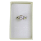 Silver Floral Cluster Cubic Zirconia Ring