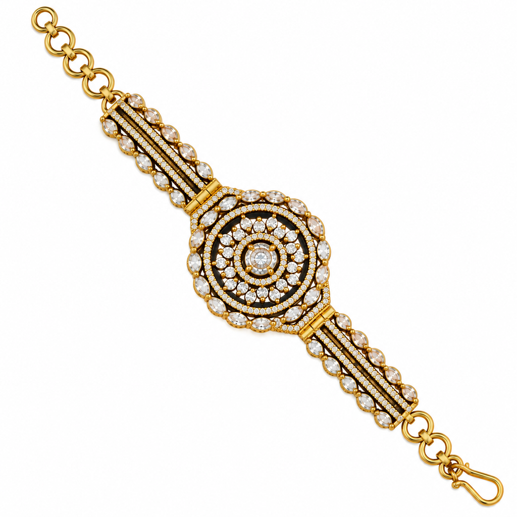Elegant Crystal Medallion Bracelet for Women | سوار نسائي أنيق بقلادة دائرية مرصعة بالكريستال