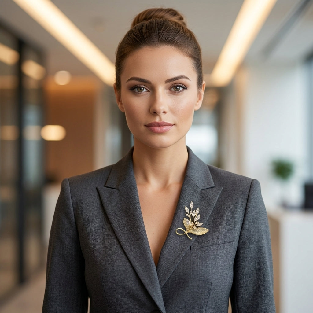 Luxury Floral Pearl Hijab Brooch | بروش حجاب فاخر بتصميم زهري ولؤلؤ
