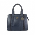 Manruya Navy Blue Leather Handbag | حقيبة مانرويا الجلدية باللون الأزرق الكحلي