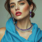Exquisite Purple Cubic Zirconia Necklace – Modern Party Collection