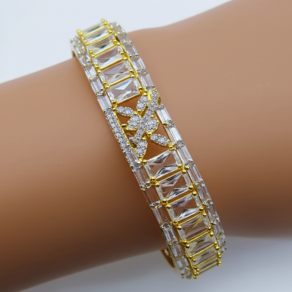 Elegant Silver Clear Cubic Zirconia Bracelet – Wedding & Party Collection