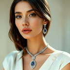 Exquisite Navy Blue Cubic Zirconia Half-Set – Elegant Party Collection