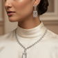 Elegant Cubic Zirconia Necklace & Earring Set – Timeless Party Collection