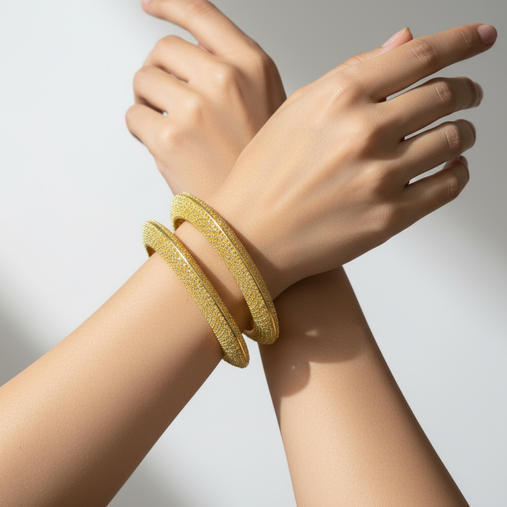 Exquisite Golden Cubic Zirconia Bangle