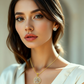 Exquisite Golden Cubic Zirconia Pendant Set