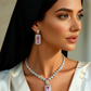 Elegant Pink Cubic Zirconia Necklace & Earring Set – Party & Occasion Collection