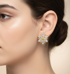 Elegant Golden Cubic Zirconia Earrings – Party & Festive Collection