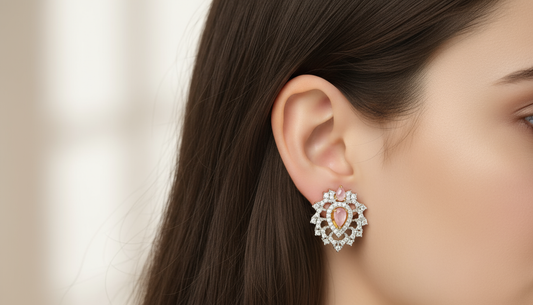 Elegant Pink Cubic Zirconia Earrings – Everyday & Occasion Wear