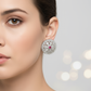 Elegant Silver Red Cubic Zirconia Earrings – Wedding & Party Collection