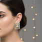 Elegant Dual-Tone Earrings with Clear Cubic Zirconia Stone