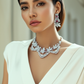 Exquisite Red Cubic Zirconia Petal Necklace – Elegant Wedding & Party Jewelry