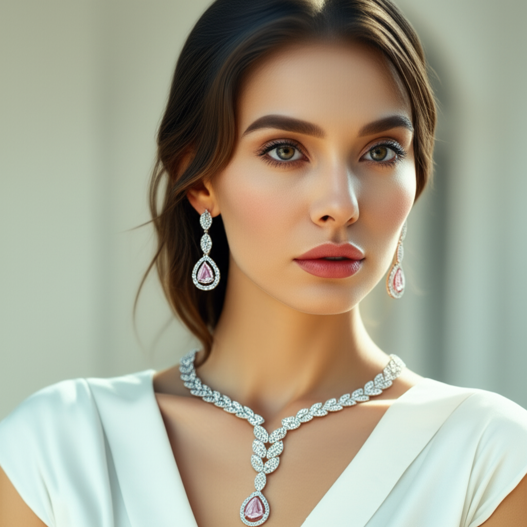 Elegant Pink Cubic Zirconia Floral Kada – Wedding & Party Collection