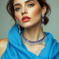 Exquisite Purple Cubic Zirconia Necklace – Modern Party Collection